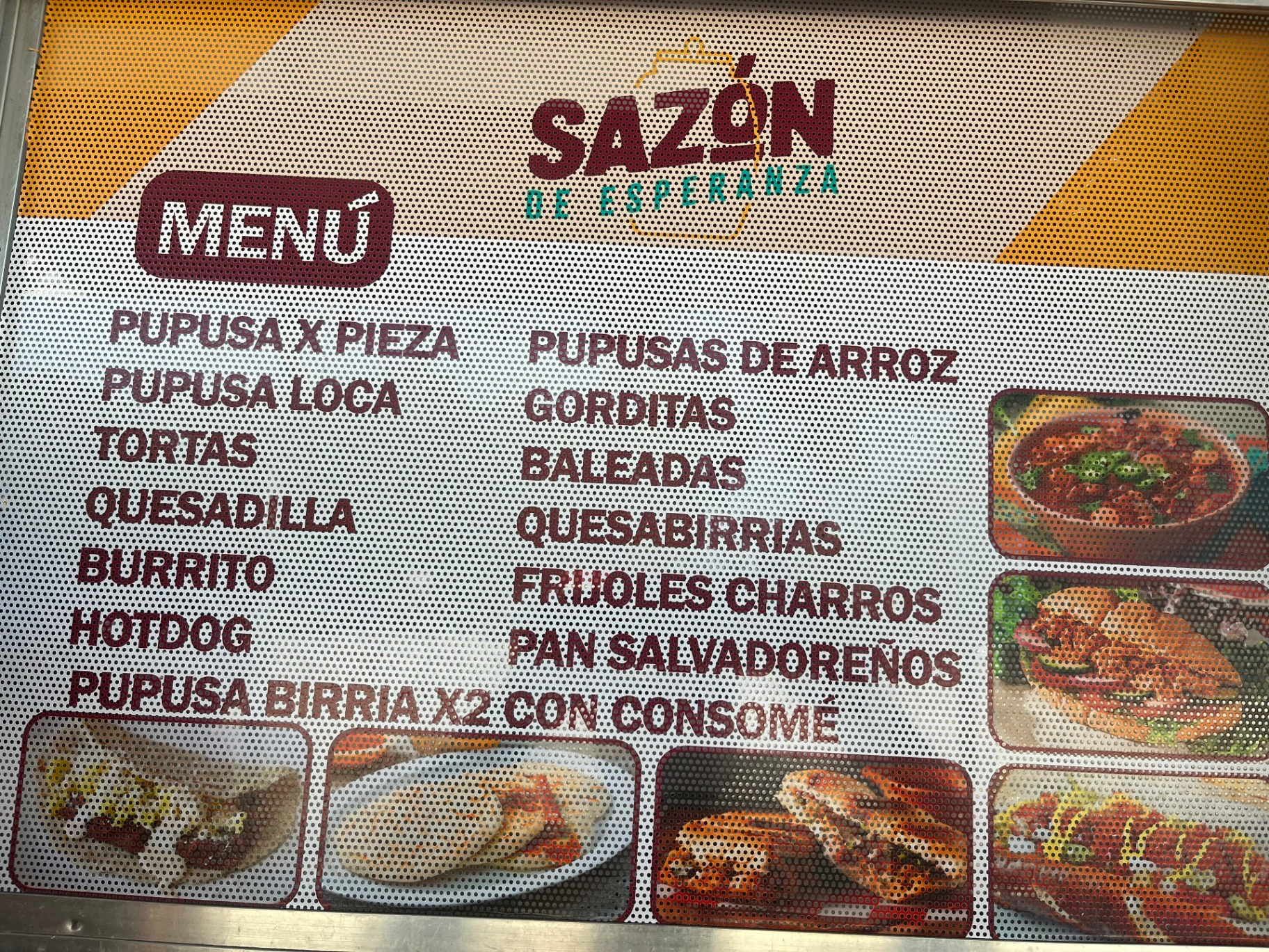 Sazón menu close-up